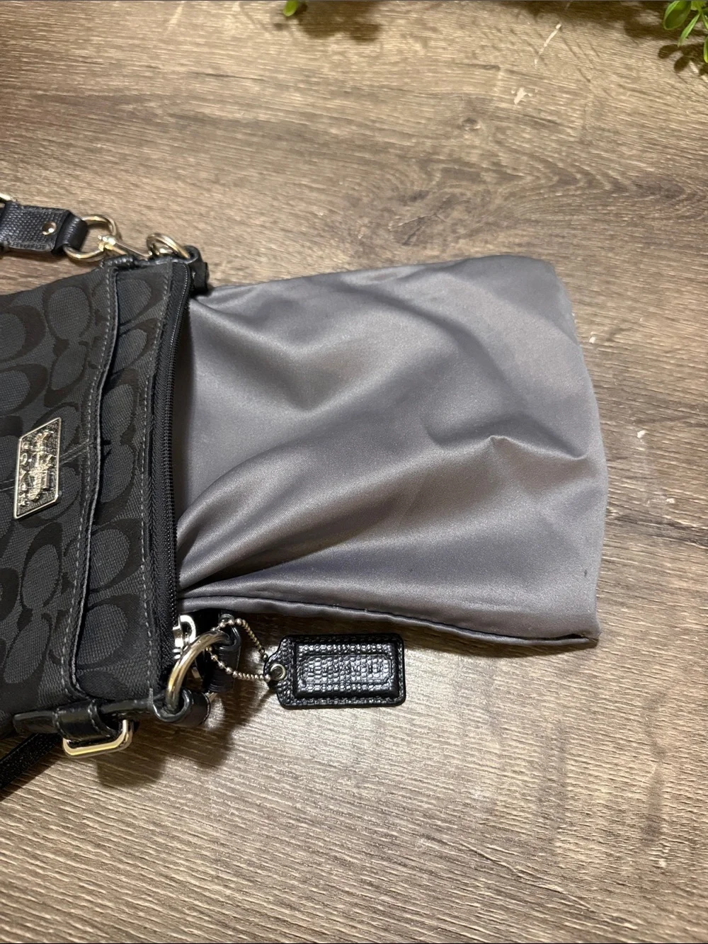 Coach Black Signature Classic Print Crossbody Purse
